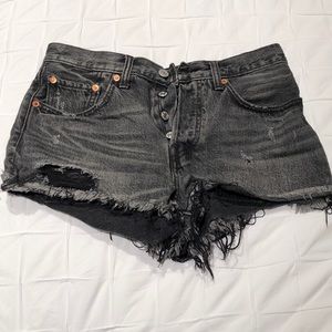 Black Faded Levi Shorts